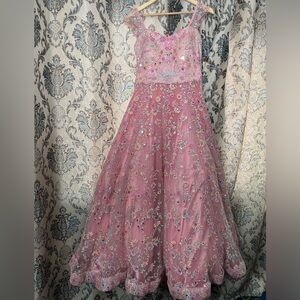 Beautiful embroidered dress in baby pink color